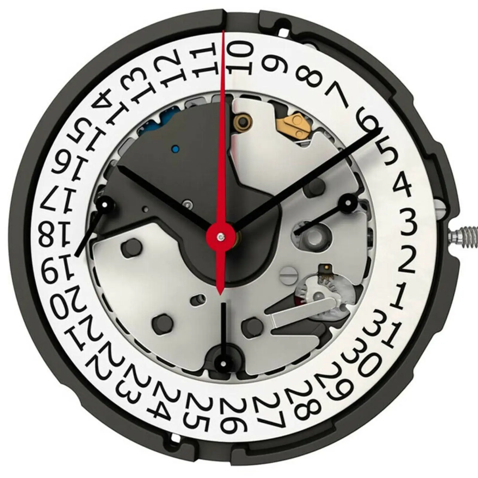 1pc 30.6mm Ronda Z60 Quartz Chronograph Movement, 4.6mm Date at 4 Day at 10 Small Second at 2 30 Min Counter