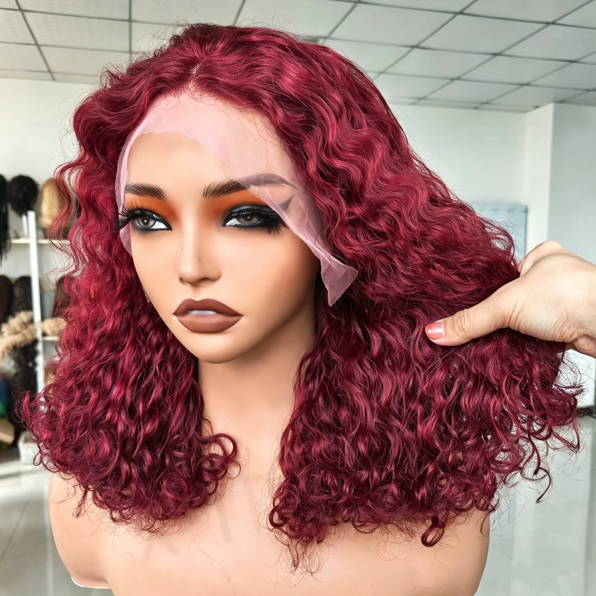 Pre Parted 13X4 Lace Front Bob Wig - Deep Wave Bob Perücken aus Echthaar