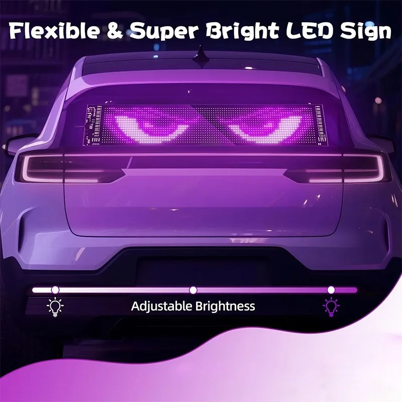 RGB LED Car Sign Animation LED Matrix Pixel Panel DIY Programmable Bluetooth App Control LED Panel Flexible Display Light image 4