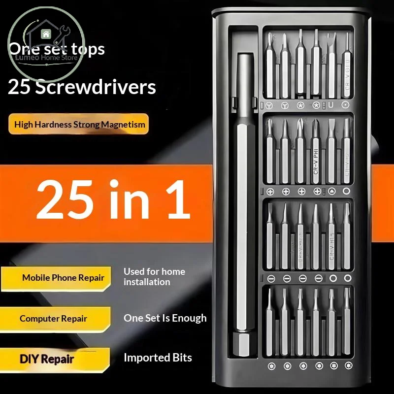 25-in-1 Mini Screwdriver Set Space Saving Pocket Screwdriver Kit for Travel Home Daily DIY Repair Projects
