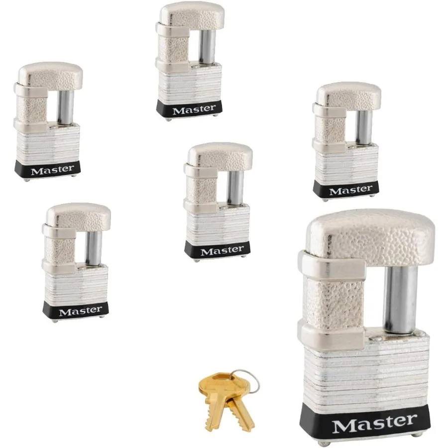 Keyed Alike Trailer Multi Purpose Padlocks 37KA-6 Durable Stainless Steel Construction with Matching Keys for Secure Storage Id