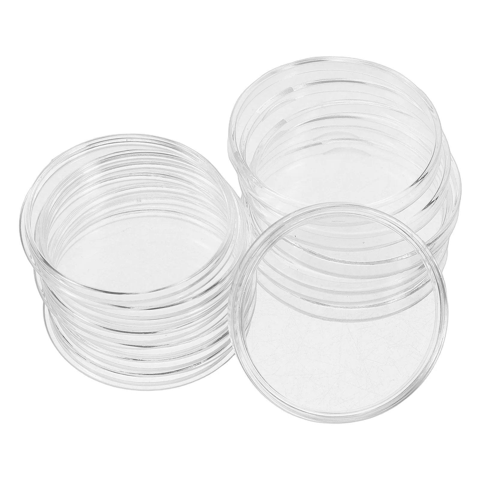 

12Pcs Acrylic Coin Holder Transparent Round to Open Secure Fit Perfect for Coin Collection Display and Gift Giving