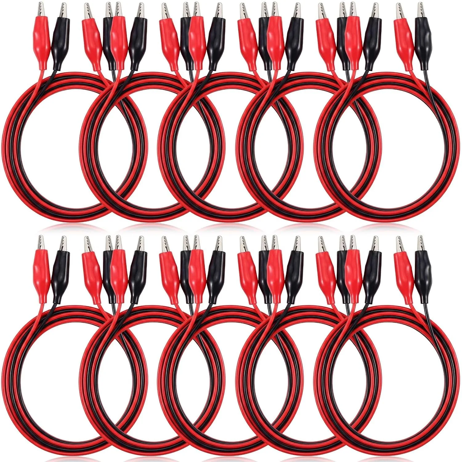 20-in-1-Set: Doppelte Krokodilklemmen-Verbindungskabel, Testkabel, Jumper-Kabel, Stecker-Buchse-Krokodilklemmen, Stromversorgungsadapter