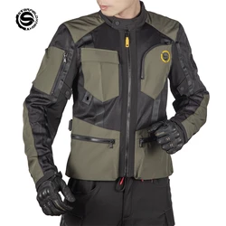 Star Field Knight Green Motorcycle Rider Jacket Men's Mesh Cycling Clothes Summer Breathable With Protective Gear Accessories