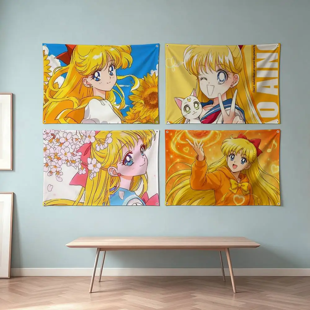 Sailor Moon-S Minako Aino Flags for Bedrooms Home Decor Items Outdoor Decors Garage Decoration Flaga