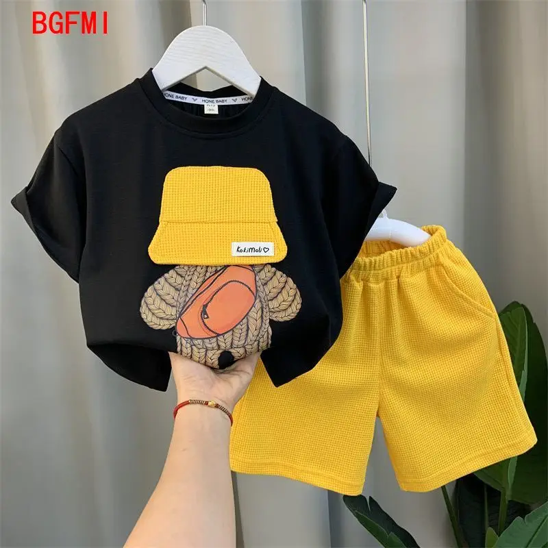 Boutique Baby Boys Outfits 2024 Summer Fashion Short Sleeve Shirts + Shorts Two Piece Kids  2 3 4 5 6 7 8 9 10 Years Old Outfits