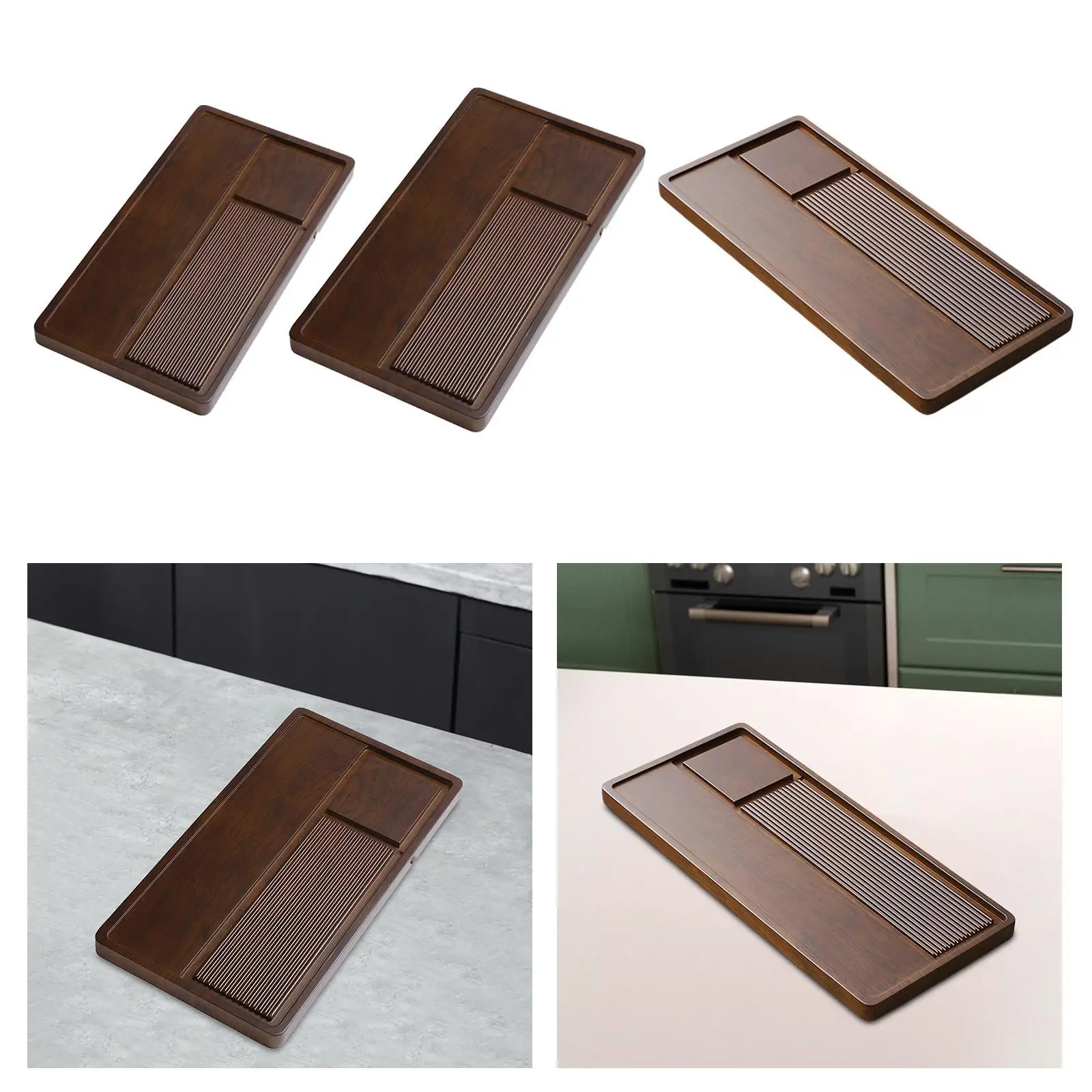 

Бамбуковый поднос для чая Универсальный прочный с дренажным подносом для хранения воды Чайный поднос кунг-фу с дренажной чайной доской для дома Бытовая чайная комната