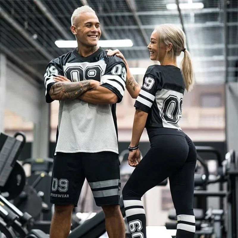 

НОВАЯ брендовая мужская футболка, быстросохнущая дышащая футболка, мужская футбольная рубашка из джерси, спортивная свободная футболка для бодибилдинга, стиль Gang Gang