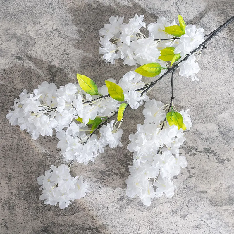 100PCS Silk Japanese Style Sakura Artificial Flowers Cherry Blossom Flower Wedding Home Decoration Table Party Simulated Flower