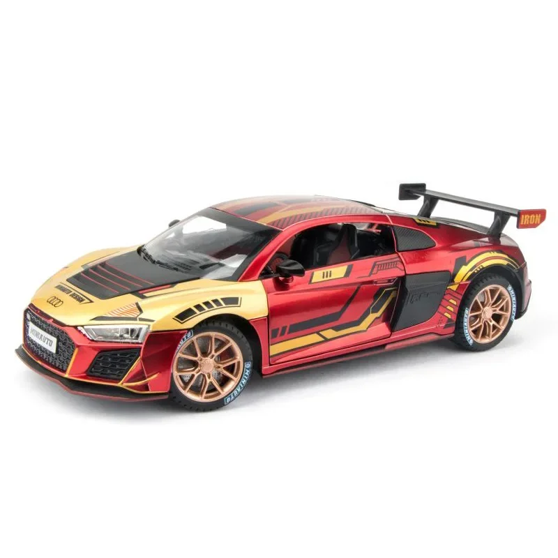 Neue 1:24 Simulation Für Audi R8 Racing Auto Modell Sound Und Licht Zurückziehen Spielzeug Auto Jungen Sammlung Dekoration Geschenk