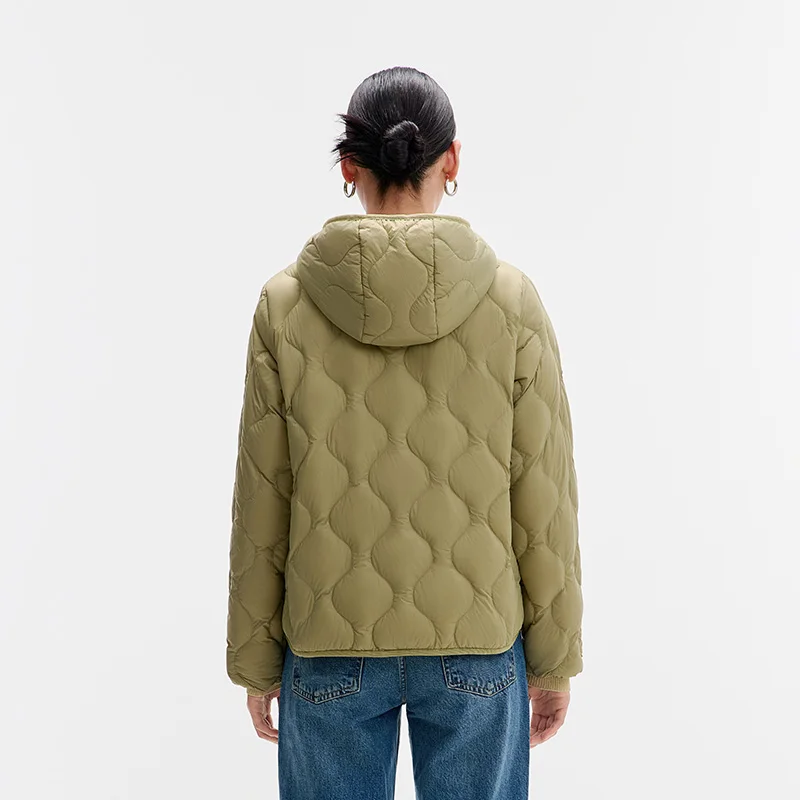 Chericom Women's Casual Light Hooded Down Jacket Slim Fit Quilted Puffer Coat Winter Warm Short Coat Y309008Y