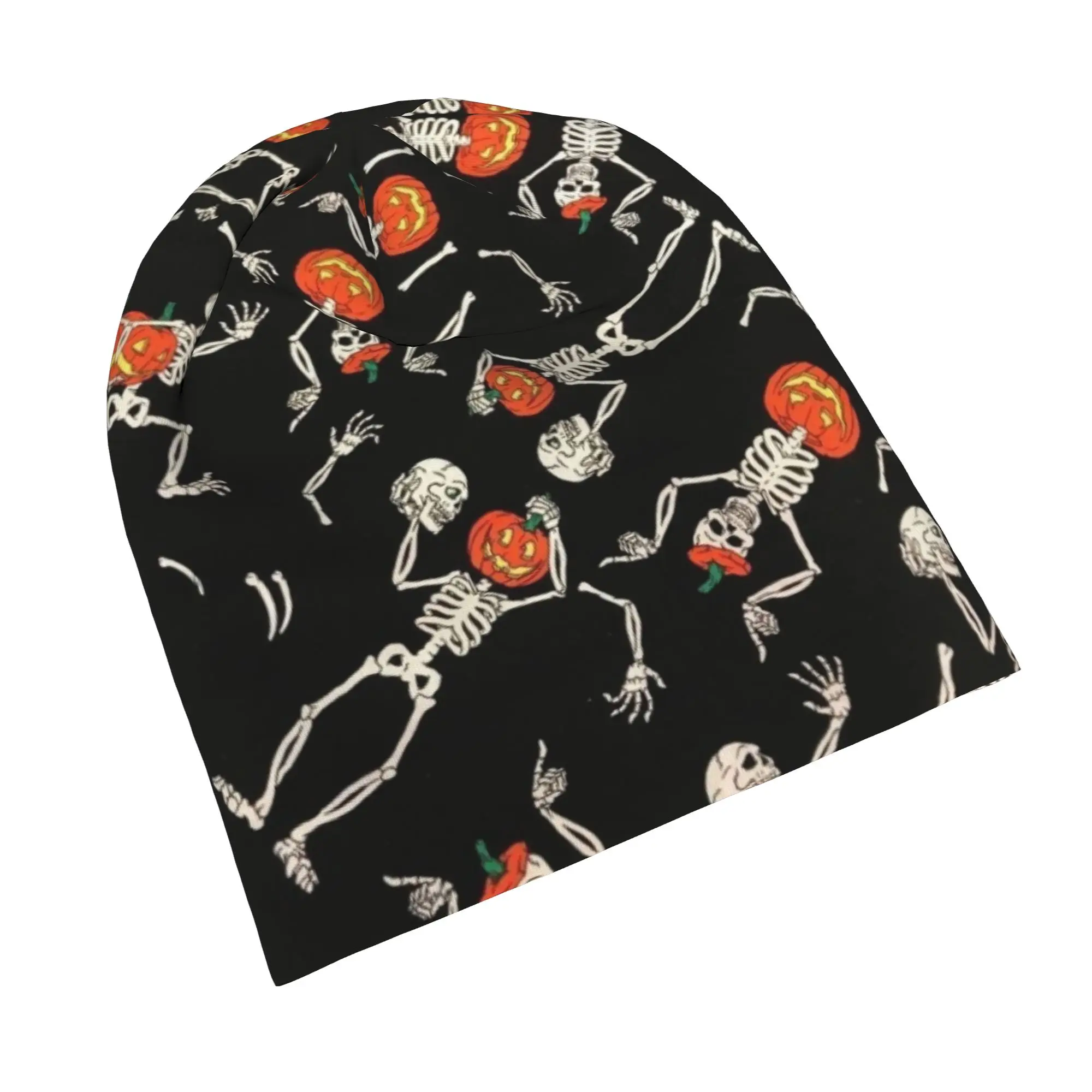 Breathable Halloween Ghost Pumpkin Spooky Trick Or Treat Witch Slouchy Beanie for Men Women Gym Workout Skull Cap