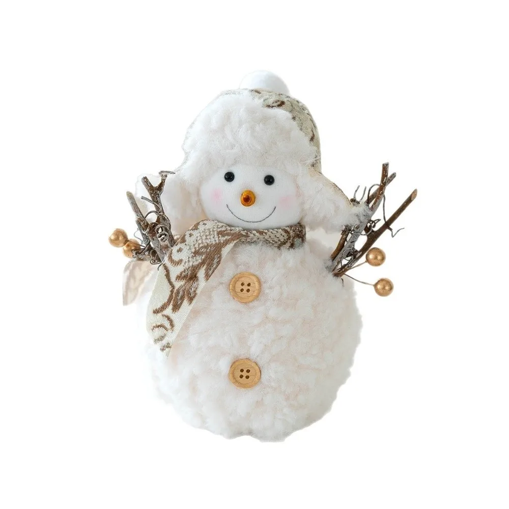 漫画クリスマス雪だるまの装飾品ラウンド帽子ニット雪だるま像シミュレーションソフトぬいぐるみ雪だるま人形クリスマステーブル