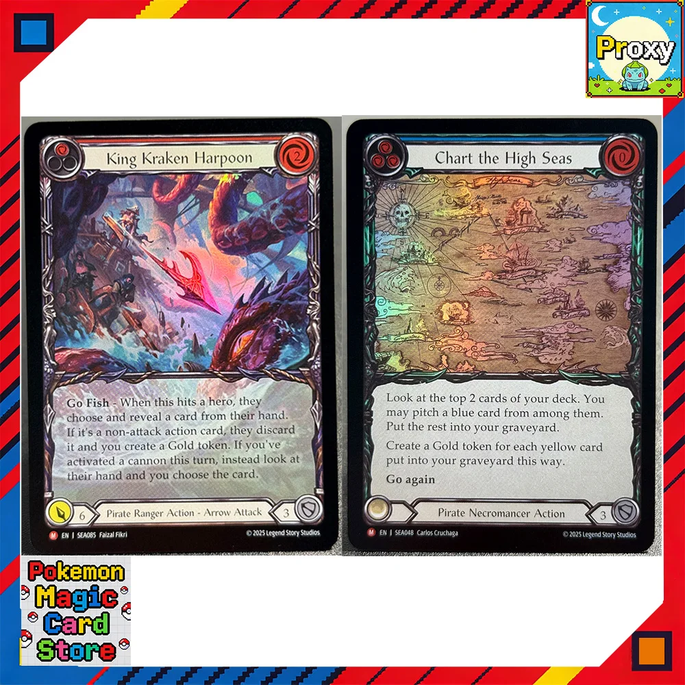 Flesh and Blood TCG Proxy FOIL Cards Chart the High Seas King