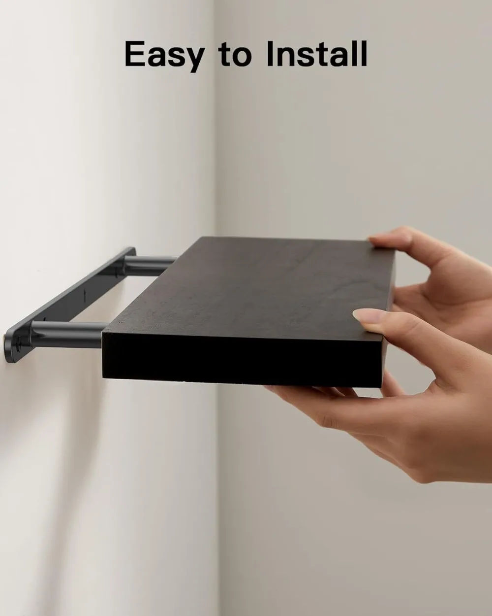 1pc Wall Mounted Floating Shelves Deeper Wooden Storage Shelf Thicker Multi Functional Bathroom Shelves