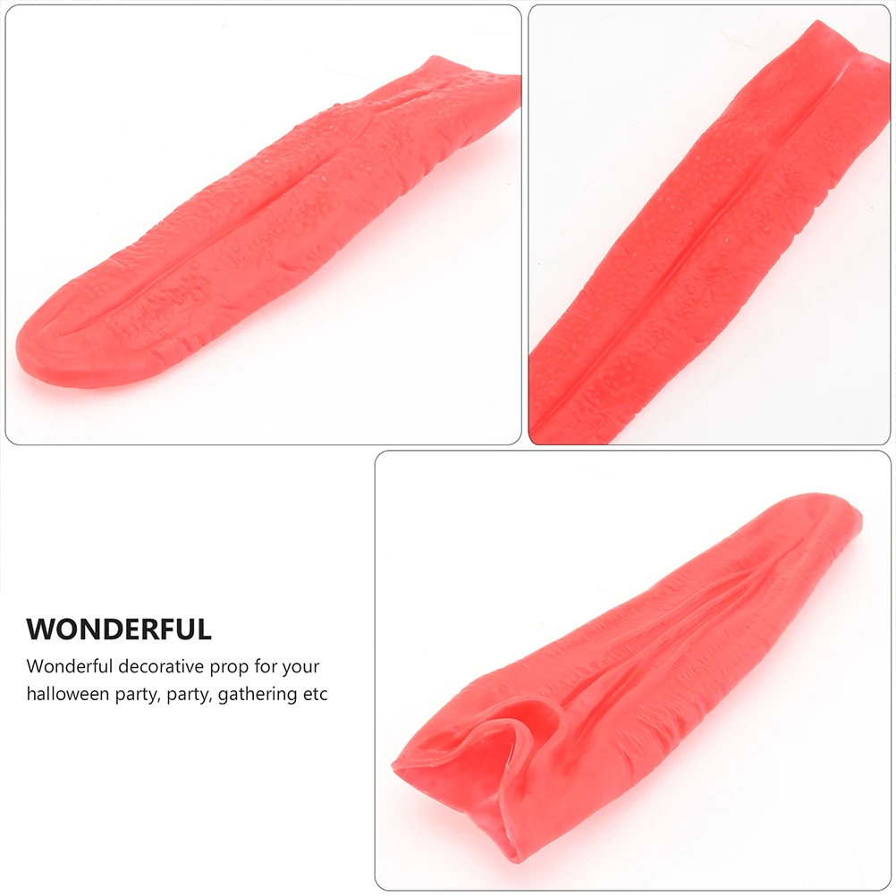 Accesorios de lengua larga roja, materiales Premium, lenguas falsas, demonio, broma divertida, vinilo, 2 uds.