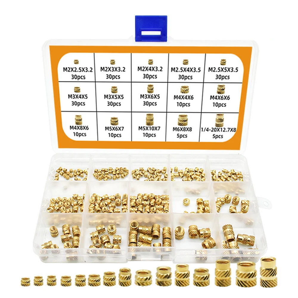 M2 M2.5 M3 M4 M5 M6 Brass Copper Embed Insert Nut Hot Melt Heat Injection Molding Nut 3D Printer Threaded Insert Plastic Case