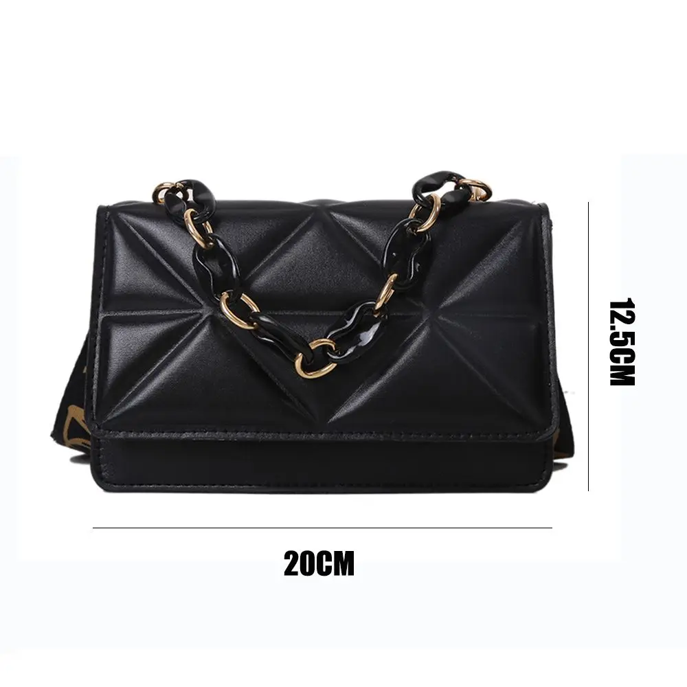 Fashion Women PU Leather Shoulder Bag with Fabric Strap Handbags Flap Bag Crossobdy Bag Female Large Capacity Casual Clutch Bag