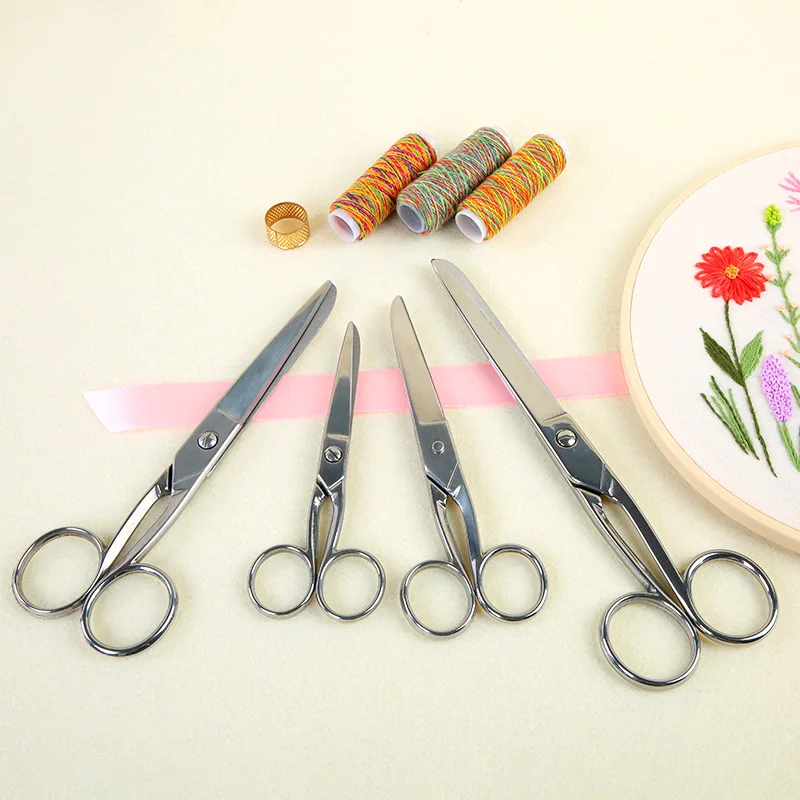 1PC Stainless Steel Tailor Scissors, Multi-purpose Sewing Fabric Cutting Shears, Household Office DIY Handicraft Craft Tools