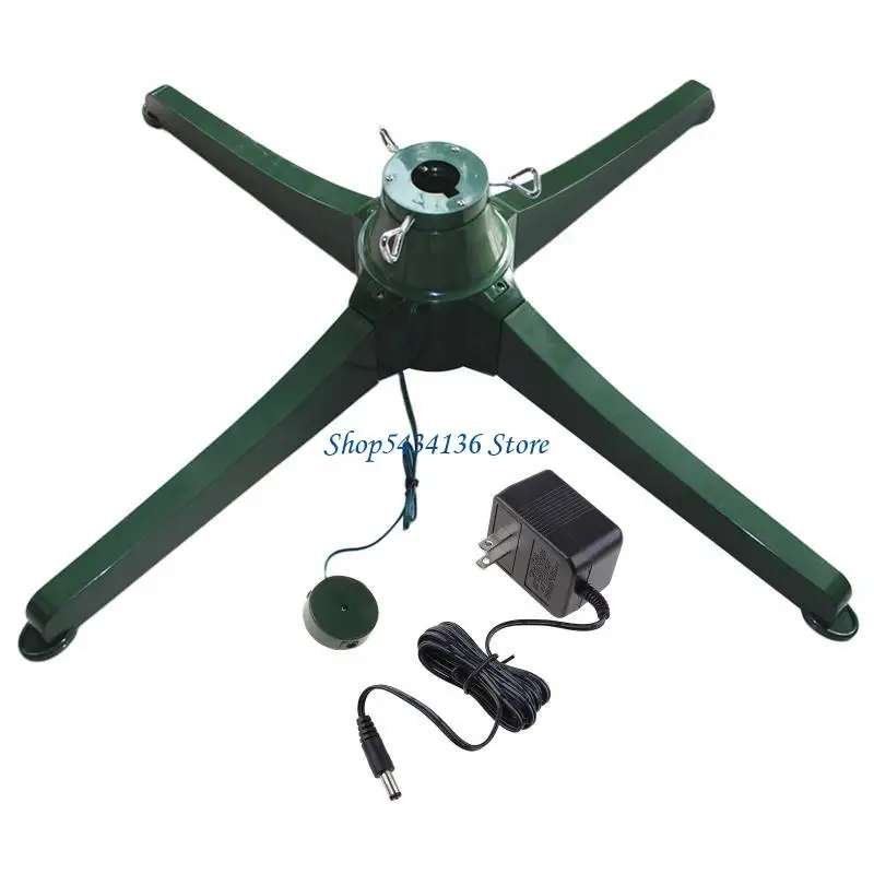 H7ED Christmas Tree Stand Base Useful 360 Degree Electric Rotating Christmas Tree Holder Artificial Trees Base for Home Hotel