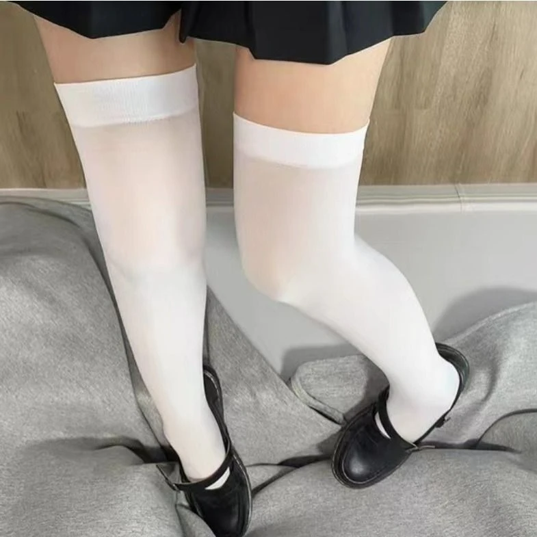 

Sweet Over The Knee Socks Spring Summer Sexy Nylon Black White Thigh High Stockings Women JK Lolita Cosplay Long Socks Legging