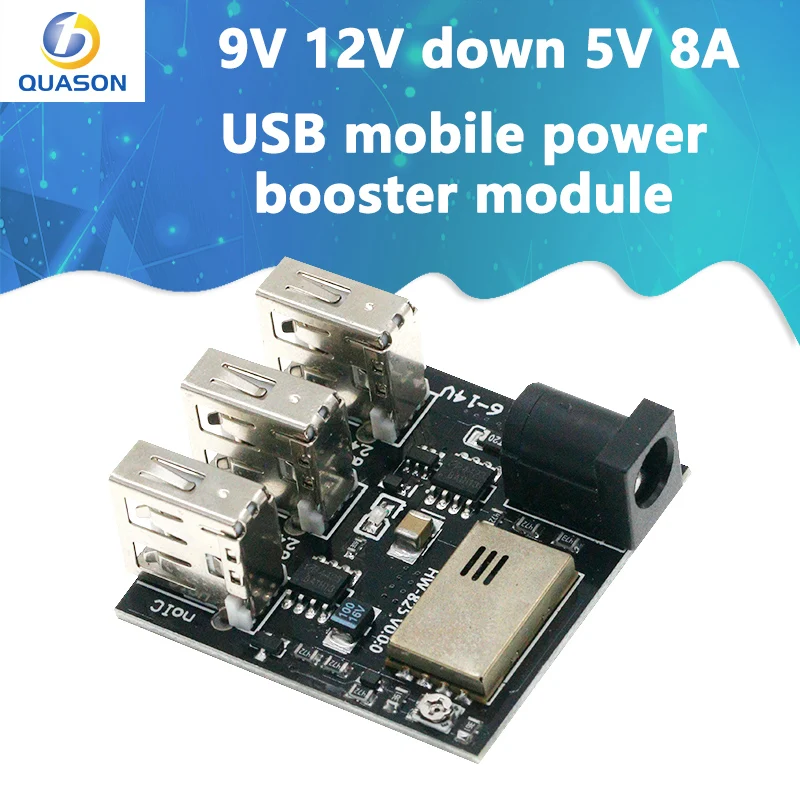 DC-DC 9V/12V To 5V 8A Step Down Power Charger Bank Board 3 USB Mini Charging Module Step-Down Buck Converter For Arduino