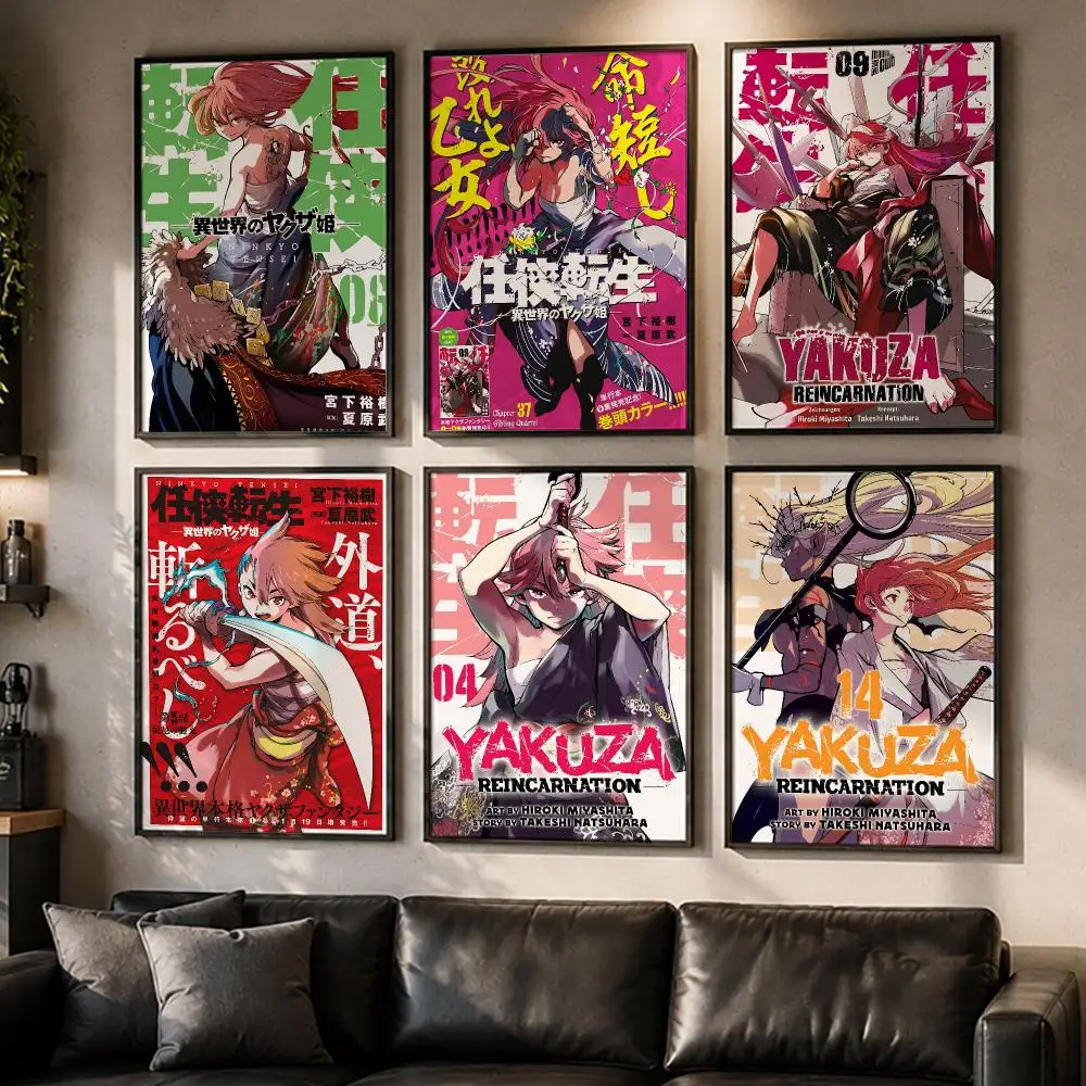 Viral Comic Yakuza Reincarnation Poster No Glue Residue Self-Adhesive Art Poster Wall Decor for Bedroom Living Room