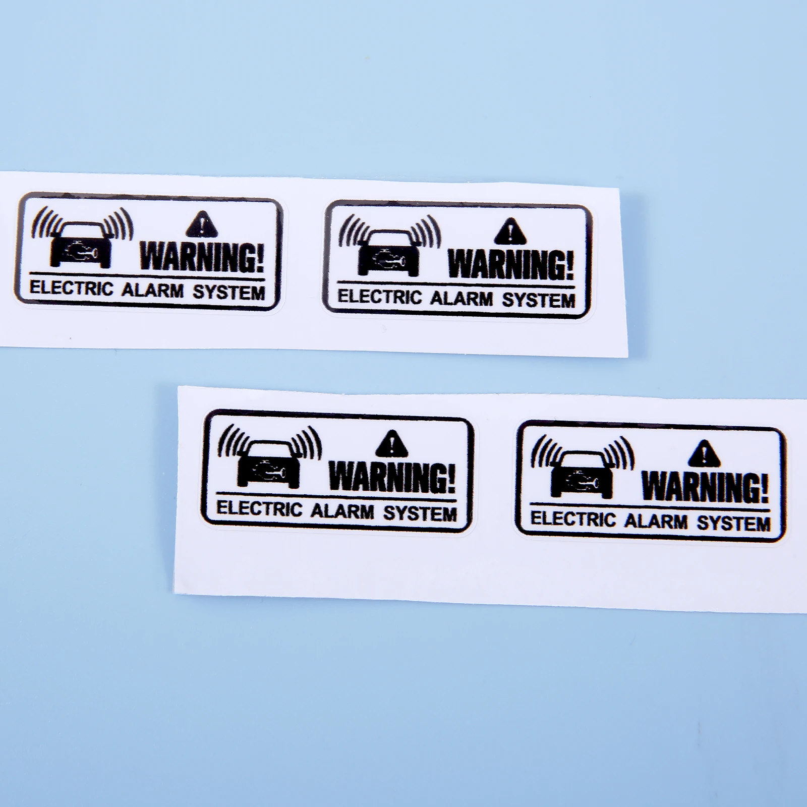 4pcs Car Sticker Warning Electric Alarm System Self-adhesive 3.6x1.6cm Waterproof Cover Scratch/Dirt Outdoor Auto CV Truck Bike