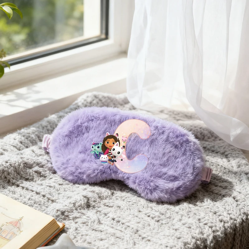 

Gabby Dollhouses Plush Eye Masks Letters Purple Sleeping Mask Sleeping Blindfold Cute Eye Cover Kids Plush Mask Eyepatch Gifts