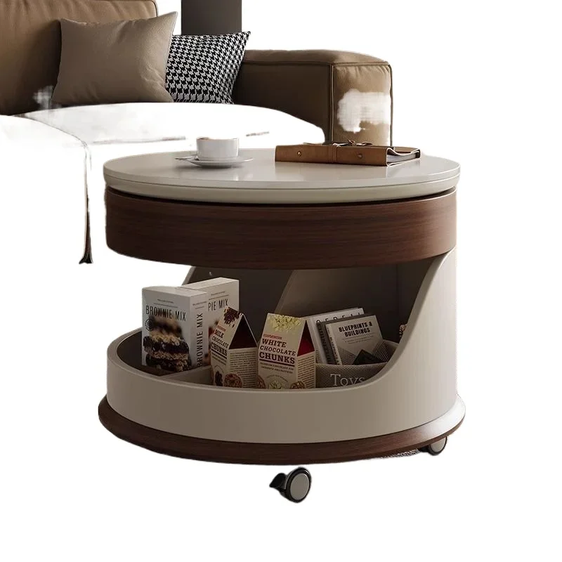 

Mobile coffee table household multi-function trolley lifting storage
