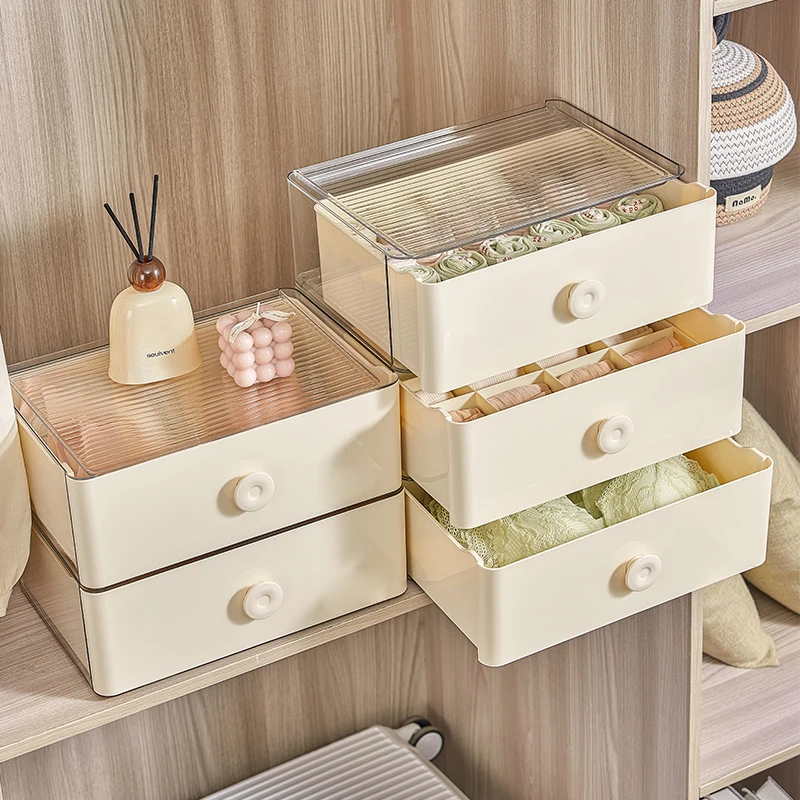 

Underwear Storage Box Socks Bra Organizer With Cabinet Drawer Stackable Clothes Storage Box Space-Saving Wardrobe Organizer
