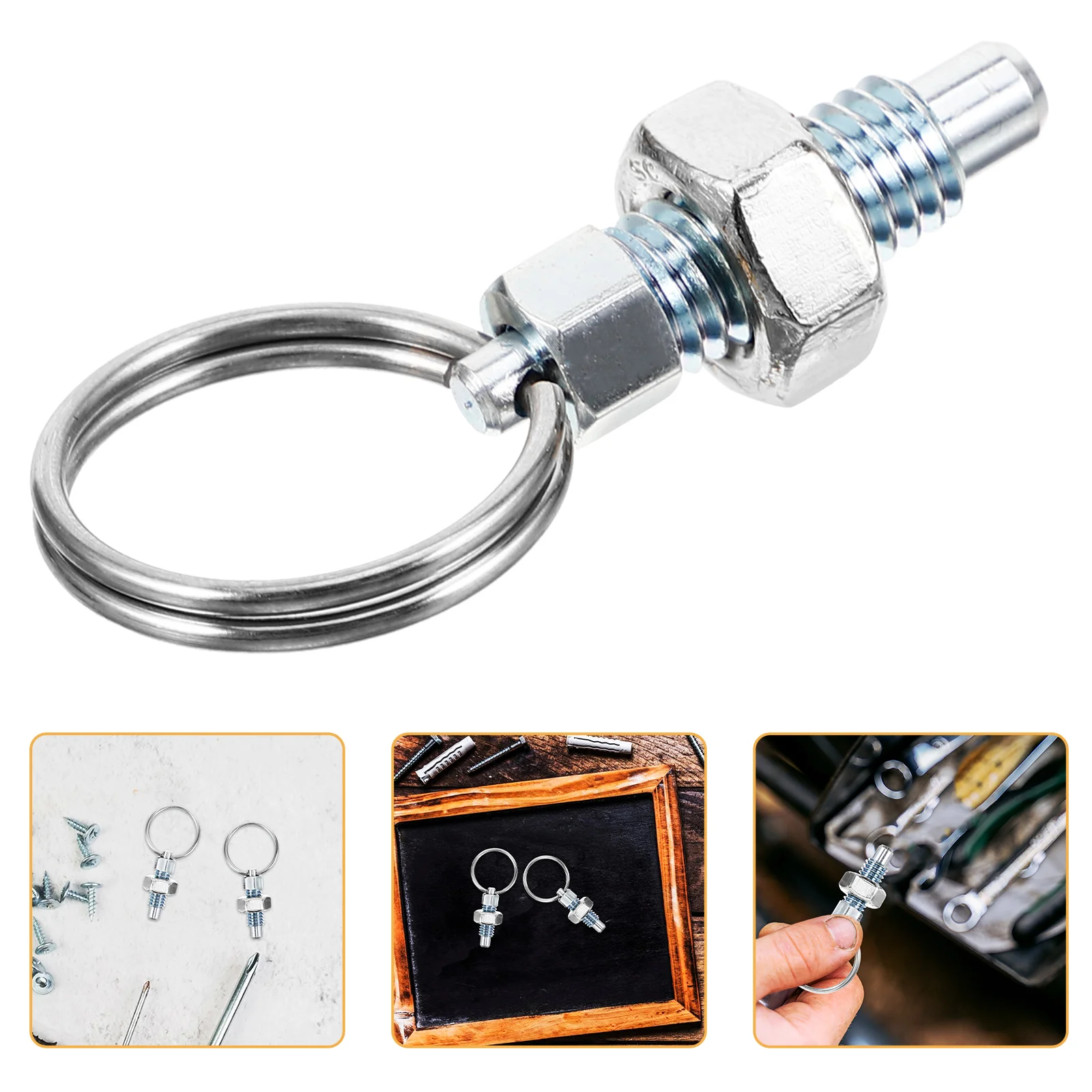 2 Pcs Steel Plunger Pin Locking 304 Stainless Hitch Retractable Spring with Pull