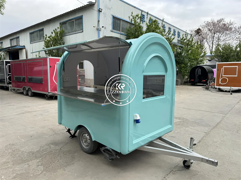 

Custom Food Truck Trailer Mobile Coffee Shop Street Pizza Snack Kiosk Fast Food Trailer With Catering Equipments