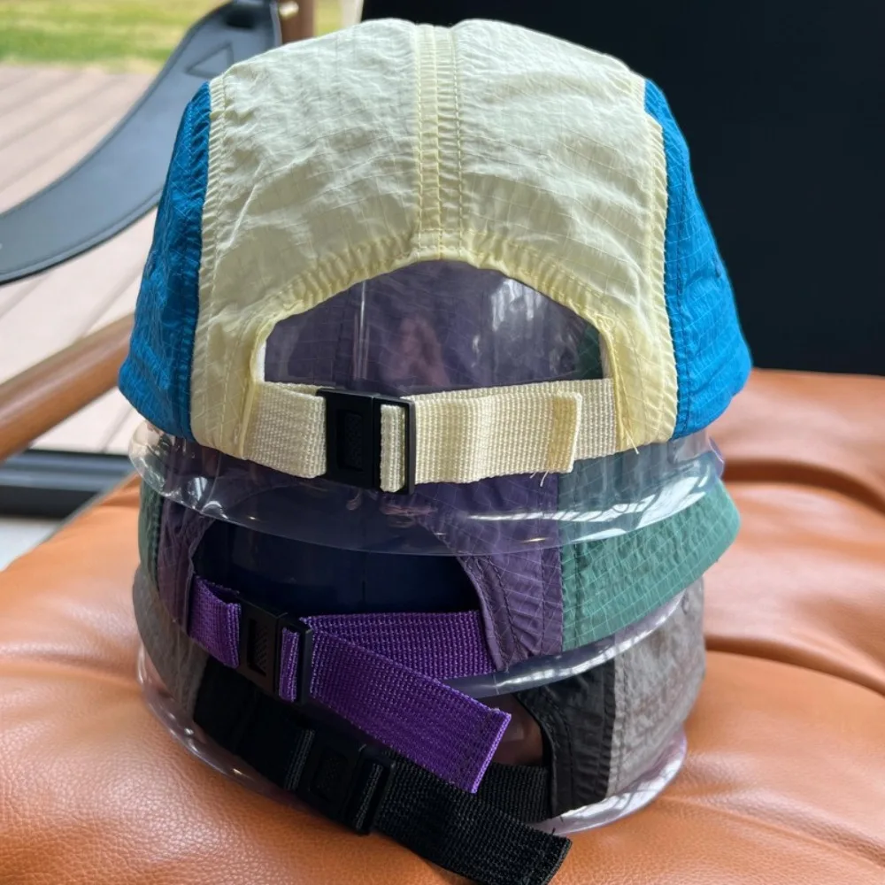 Waterproof Japanese Style Splicing Baseball Cap Quick-drying Adjustable Sunshade Cap 5-Panel Thin Sun Visor Cap Unisex