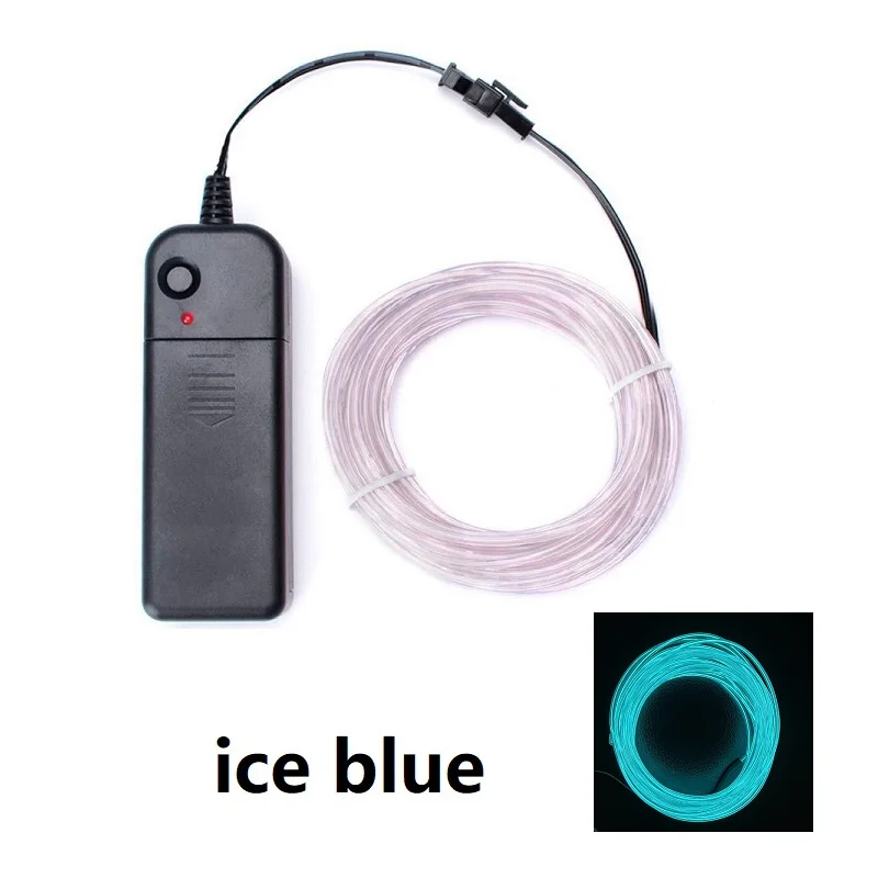 1m 3m 5m Glow EL Wire Neon Kabel voor Kerst Dansfeest DIY Kostuums Veelkleurig Verlicht Licht AA Batterij Lamp LED Strip