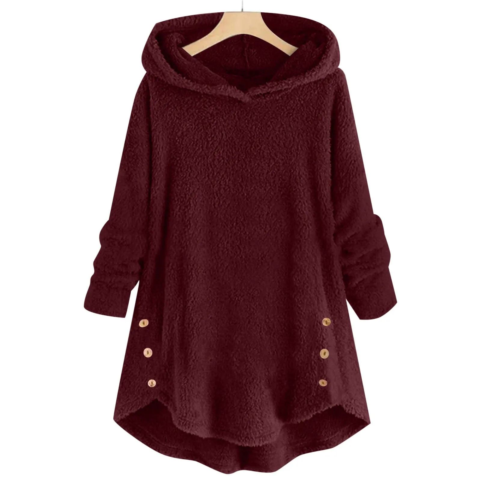 

Women'S Plus Size Casual Plush Fleece Sweatshirt Hoodie Loose Pullover Warm Coat Hooded Shirt Ropa De Mujer Winter Clothes