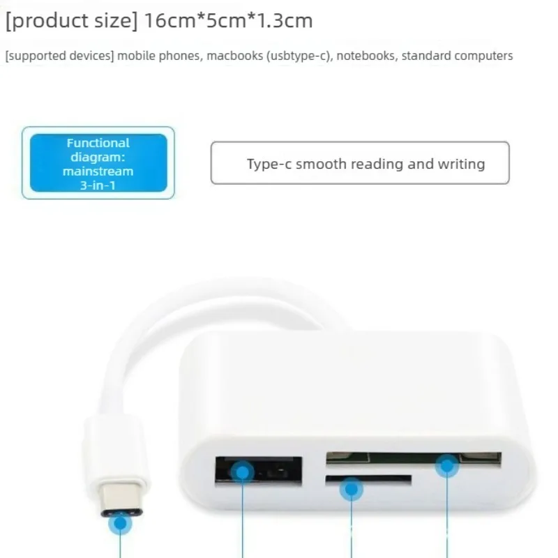 OTG SD TF Cards USB Memory Cards Reader Converter for MacBook Laptop Samsung 3 in 1 USB/Type C Multifunction Card Reader