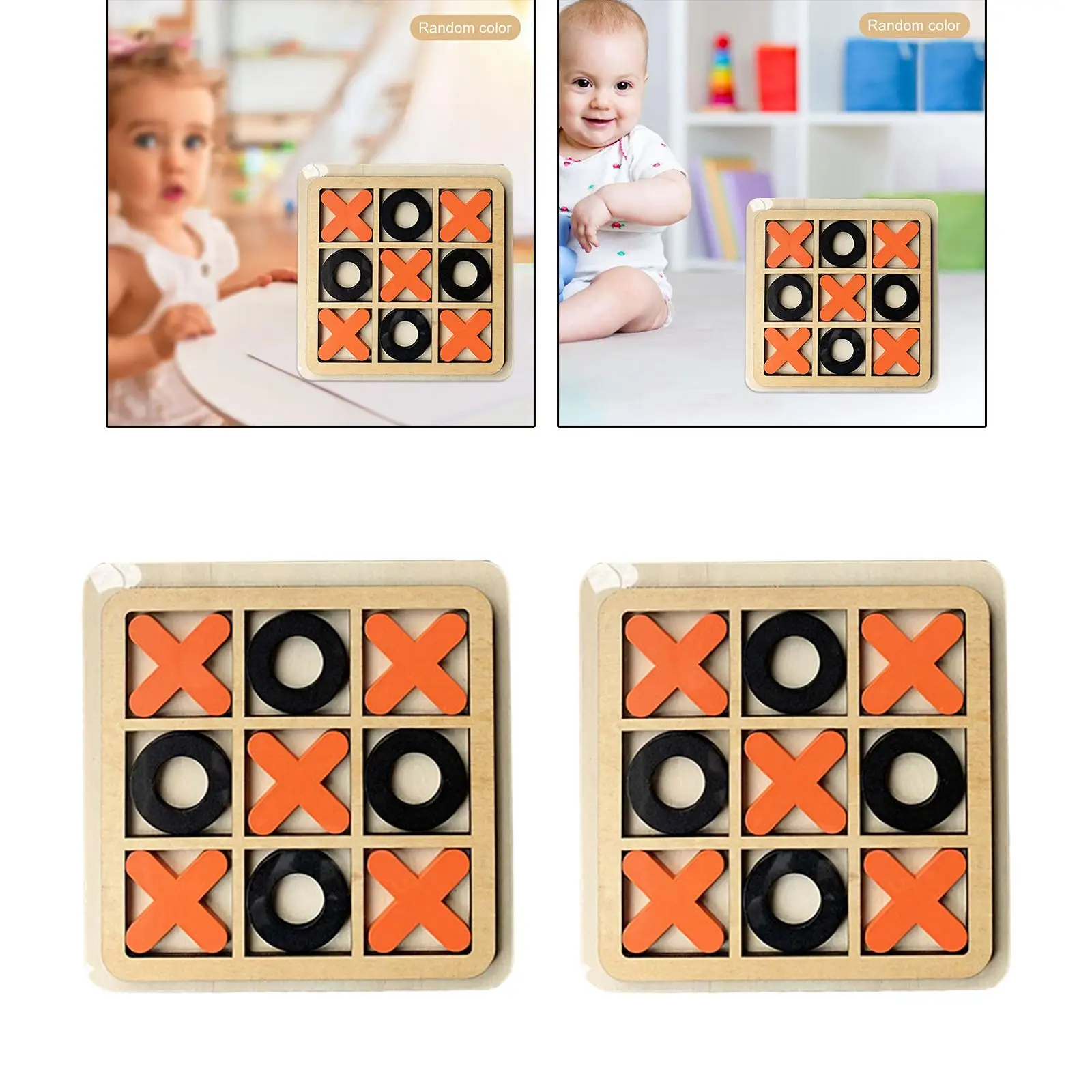 2pcs Tic Tac Toe Board Game Puzzle Game Educational Developing Funny Kids