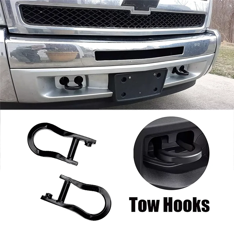 

1 Pair Front Tow Hooks For GMC Silverado Sierra 1500 2007-2019 84072463