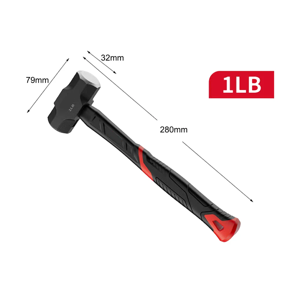 1LB 2LB 3LB Hammer High-carbon Steel Hammer Hammer Head Glue-filled High-strength Fiber Handle TPR Rubber-coated Handle