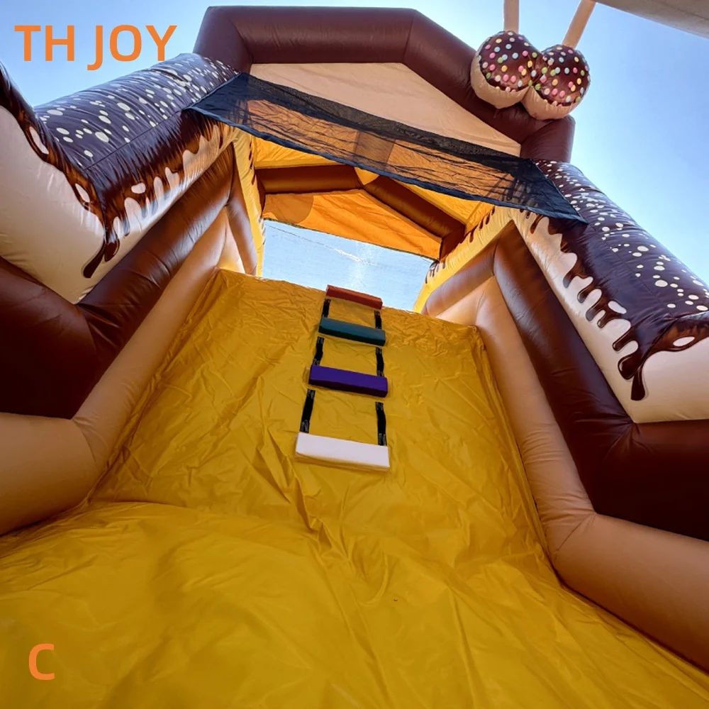 by ship to sea port, Commercial Inflatable Obstacle Course fun city, giant U shape Inflatable chocolate Theme Park playground