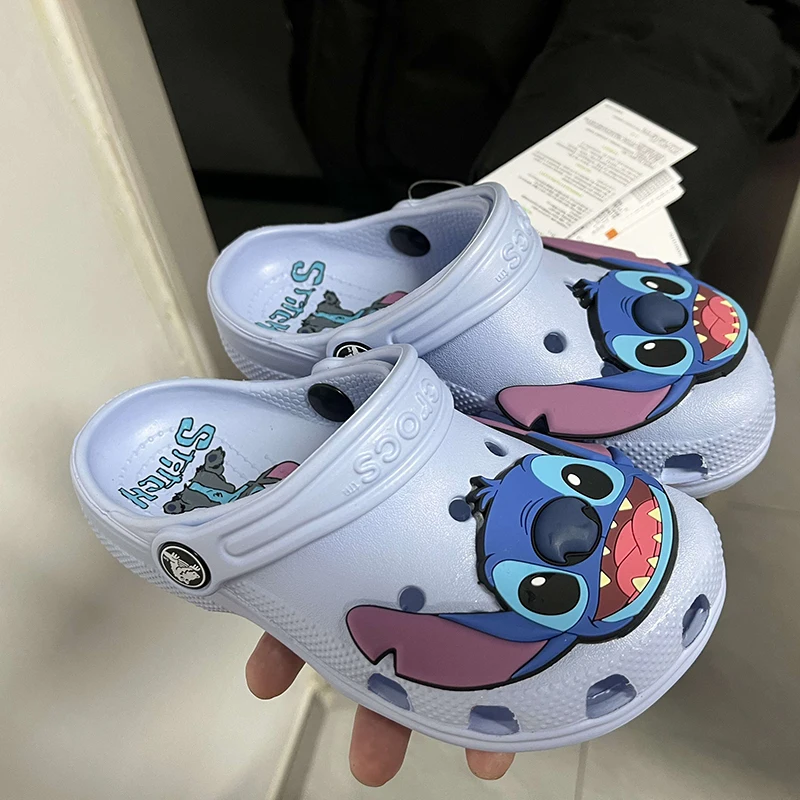 Nieuwe Hot Miniso Stitch Cartoon Waterdichte Slippers Outdoor Sandalen Stitch Casual Ademend Enkelband Eva Schoenen Jongens Meisje Gift