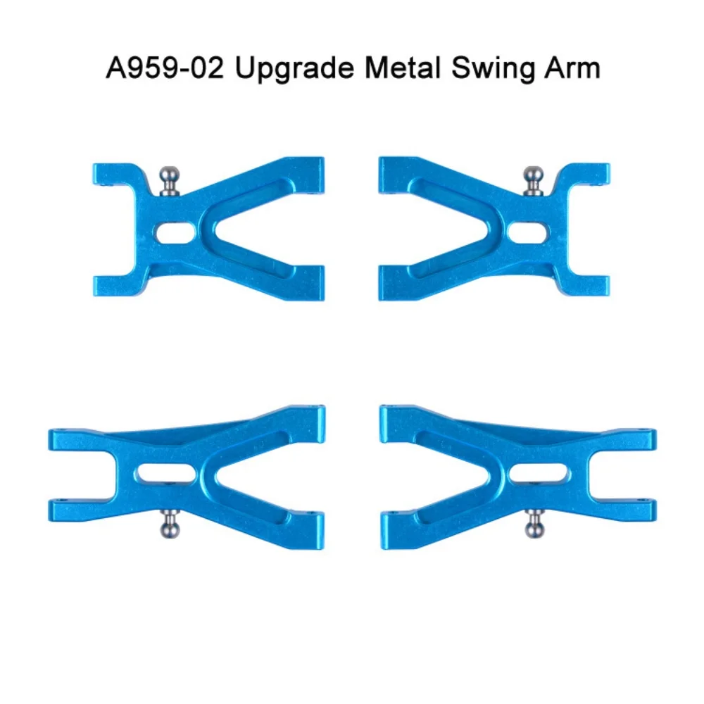 Brazo de Control de suspensión inferior delantera/trasera de aluminio (L/R) para Wltoys 1/18 RC A959 A969 A979, piezas de Metal mejoradas, 2 uds.