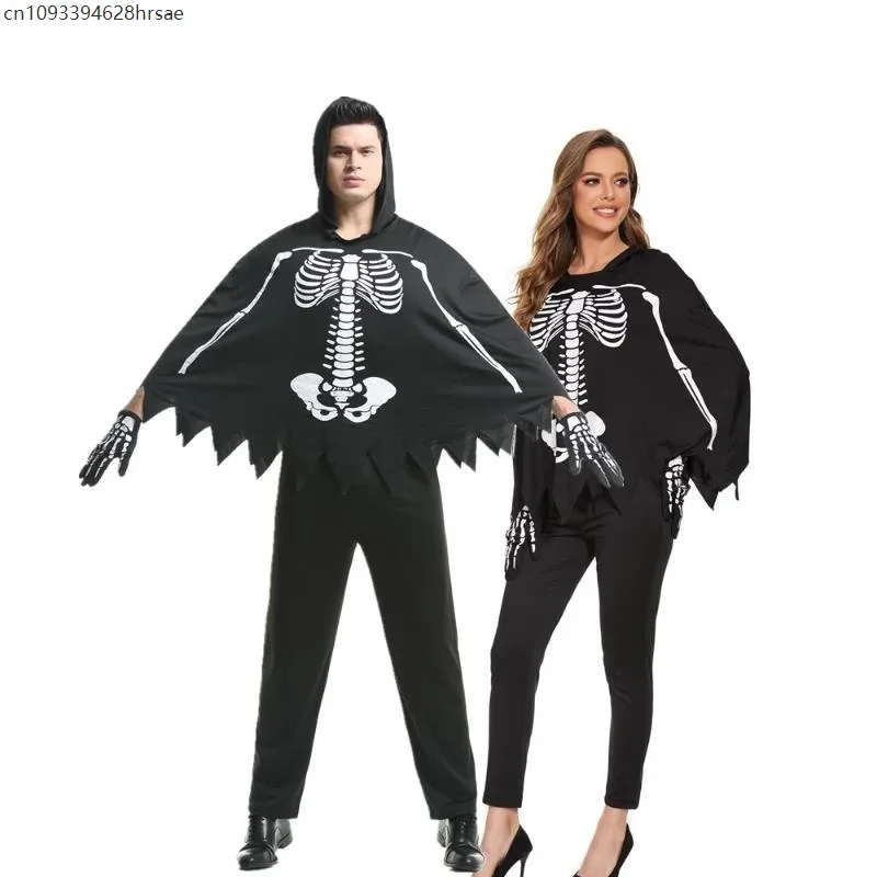 

Halloween Stage Performance Scary Zombie Skeleton Vampire Couple Costume Mexican Day Of The Dead Skull Disguise Cosplay Dress