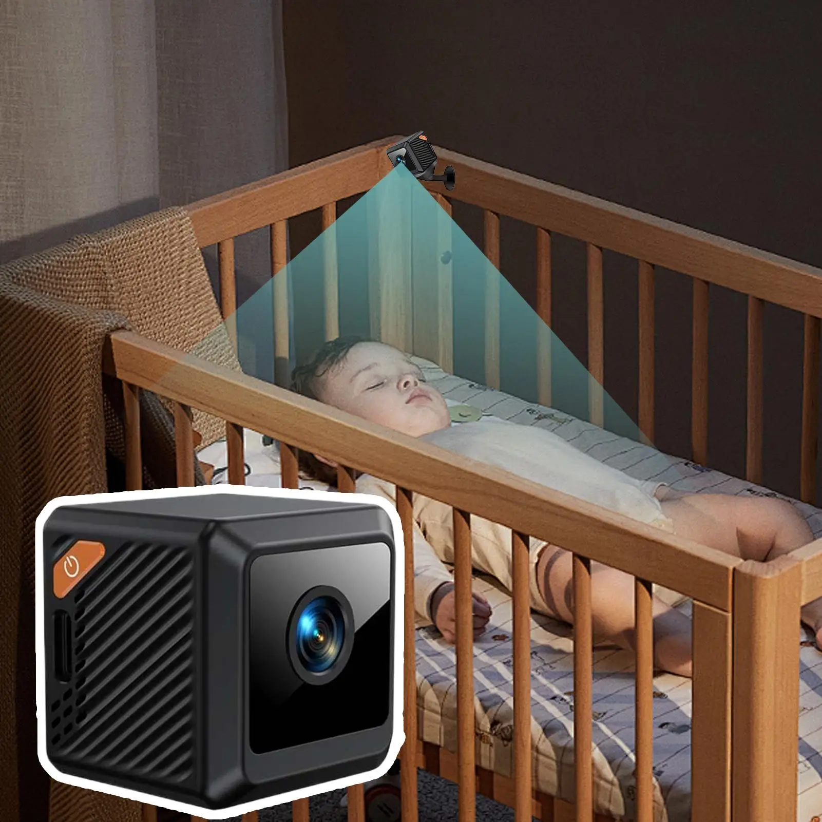 

Mini Wireless Camera 1080P Indoor Security Monitor Portable USB Rechargeable Camera Support Memory Card Storage For Bedroom