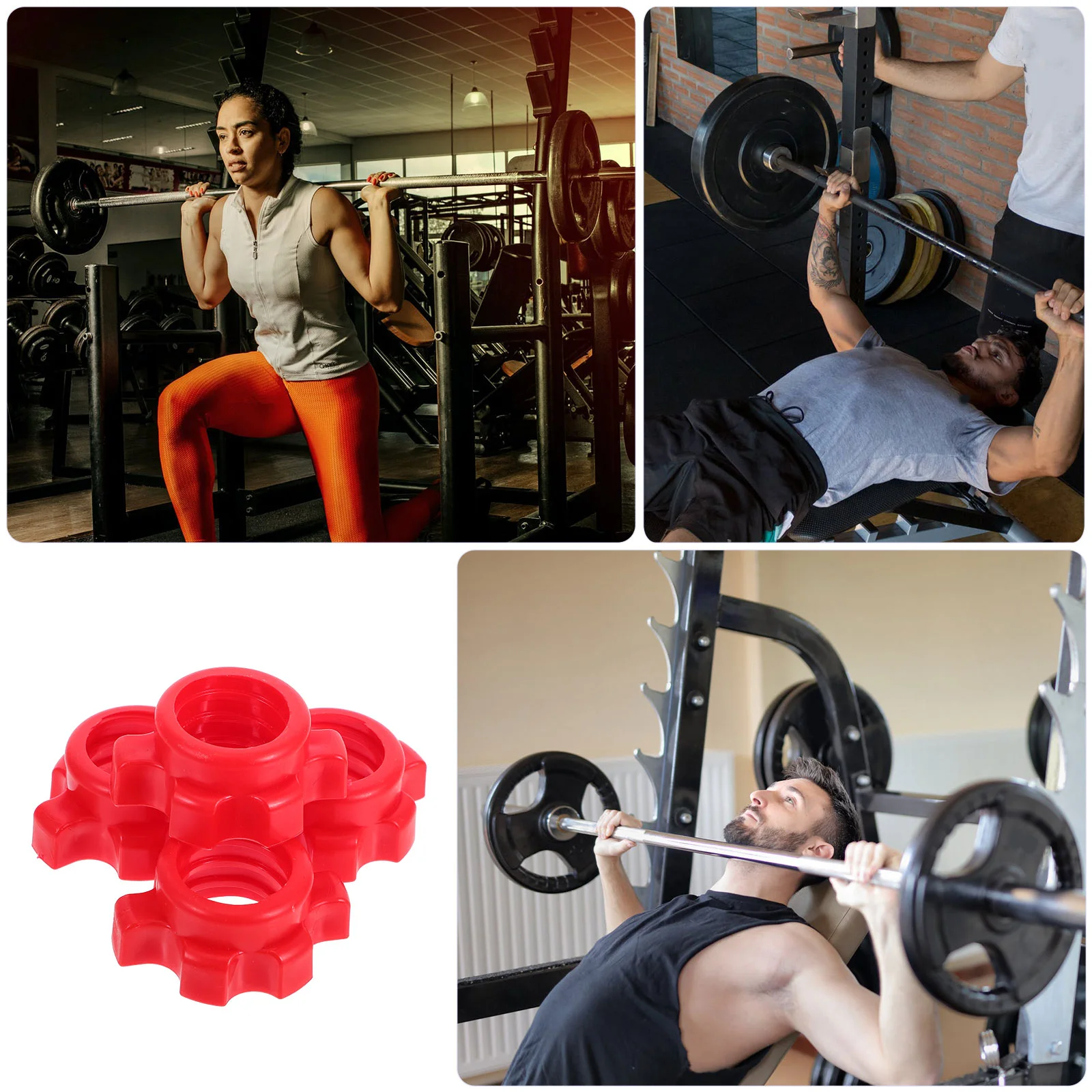 4 Pcs Workout Equipment Dumbbell Bar Nut Barbell Fixing Accessories Home Gym Spinlock Collar Fitness