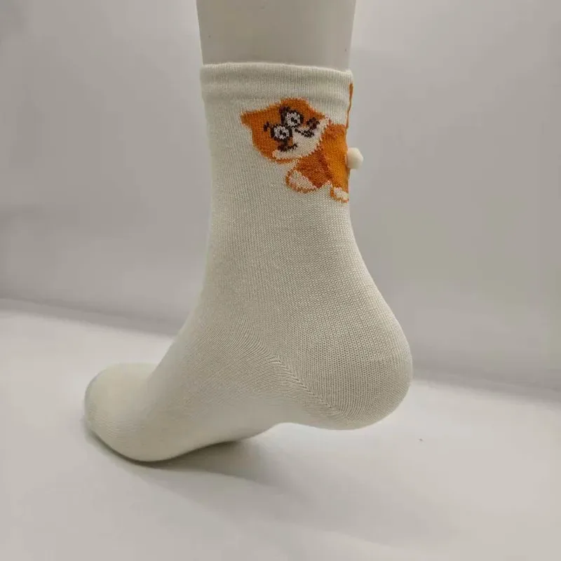 1/3 Pair Three-Dimensional Cat Printed Men female Mid Tube Socks Soft Comfortable Sweat Absorbing Breathable Casual Couples Sock - view 6