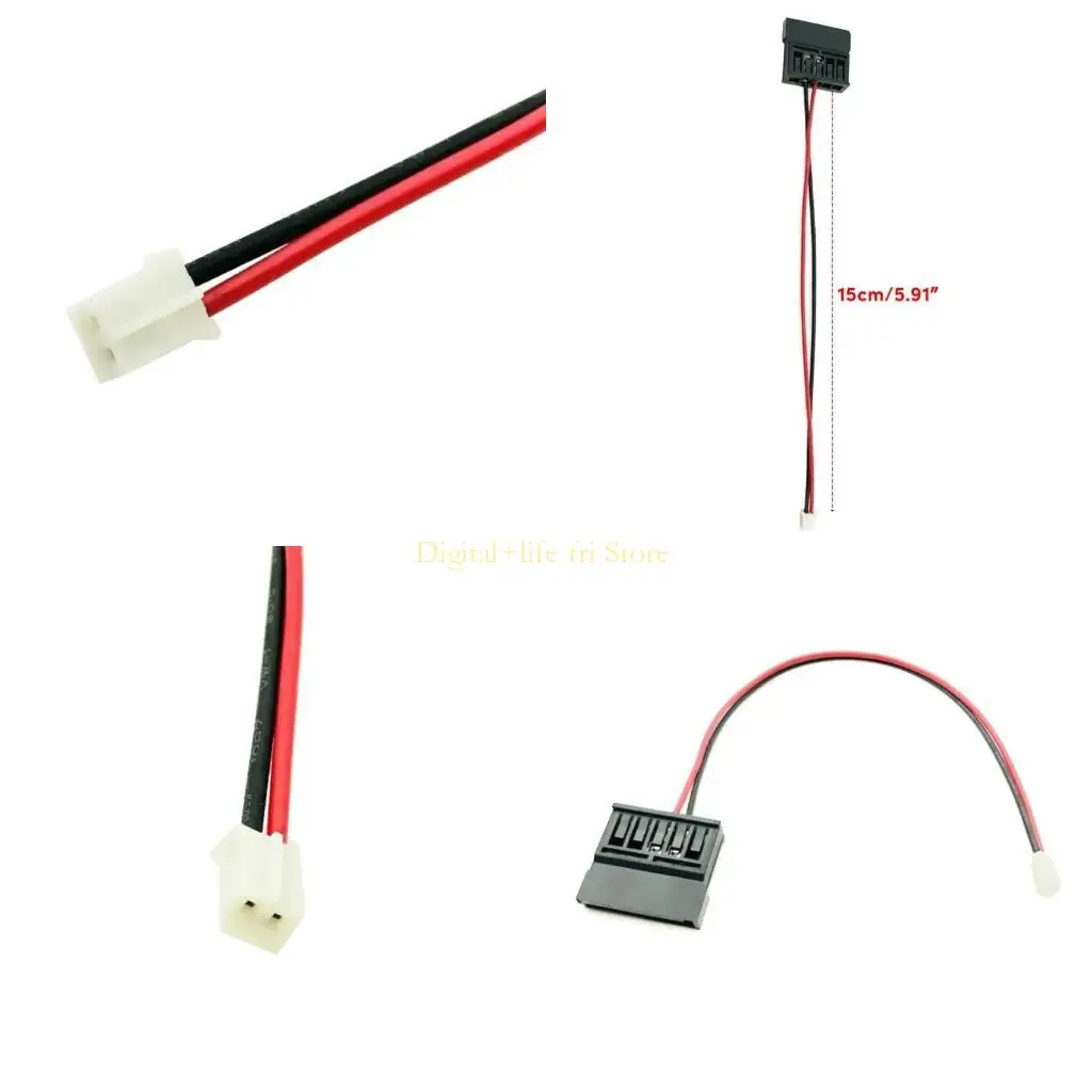 

E06D 2PCS 15CM Компьютерный кабель MINI 2PIN в разъем питания для устройств 22AWG 15 см. Замена питания.