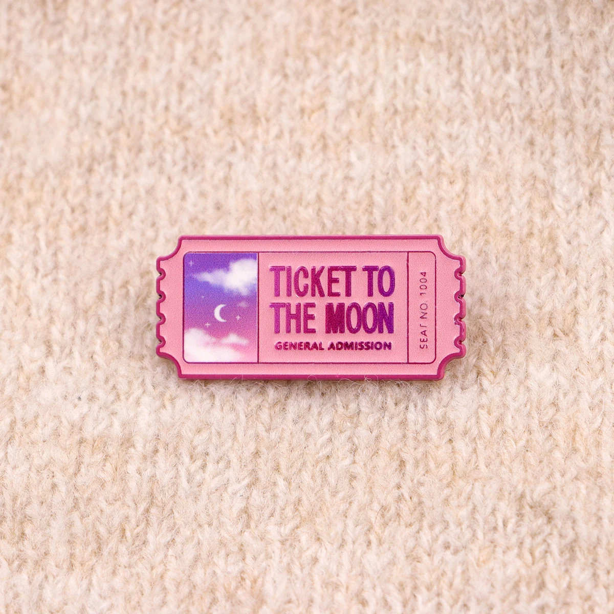 Moon Ticket Lapel Pins for Backpacks Kawaii Brooches for Women Enamel Pin Fashion Jewelry Accessories Friends Gift