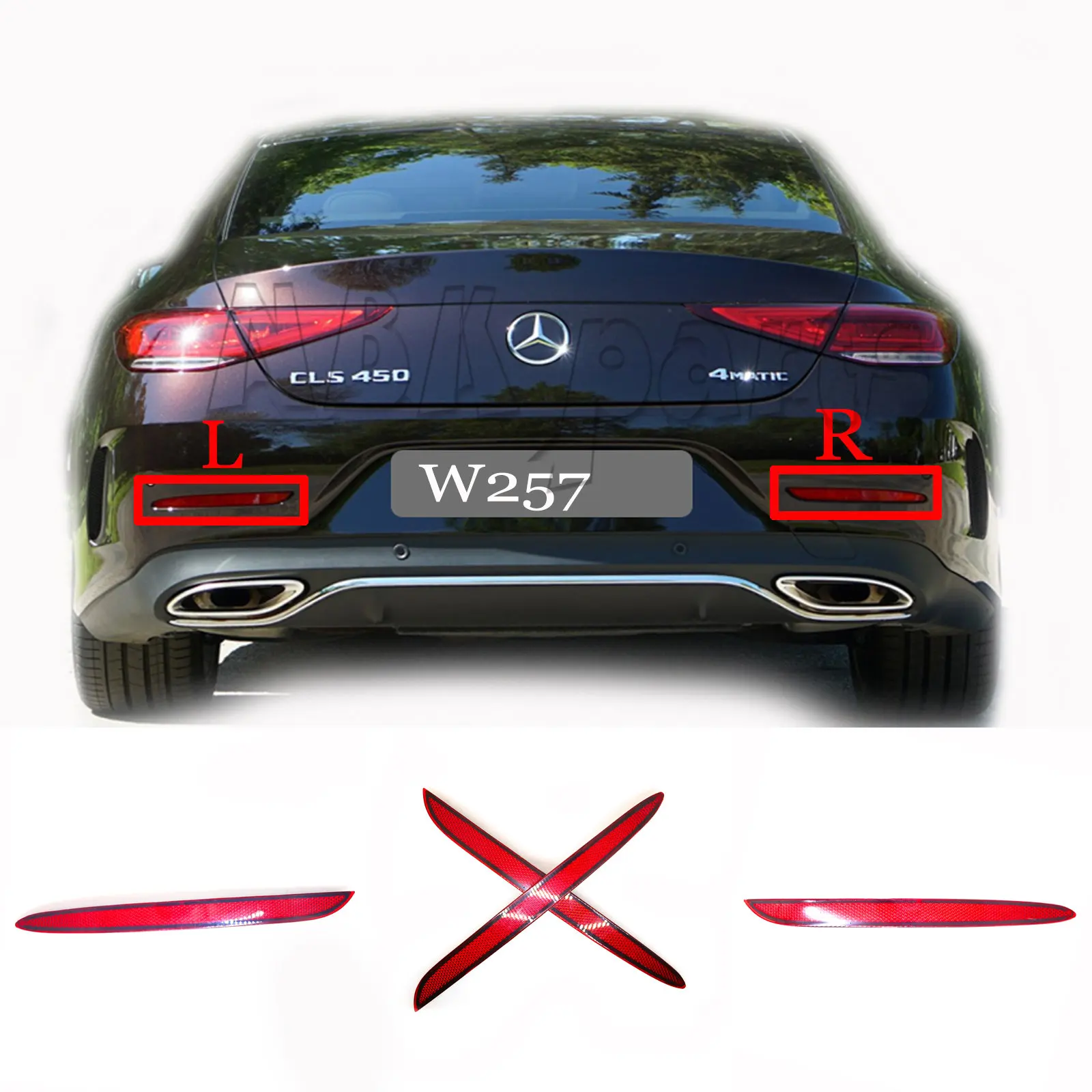 

Rear Reflector Fit 18-23 Mercedes-Benz CLS class W257 X257 CLS220 CLS300 CLS350 CLS450 CLS50 SUV bumper Left Right Driver Side